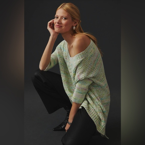 PILCRO Oversized Cable-Knit Sweater Top Chunky Sz XL Tunic Anthropologie Boho - Picture 3 of 11